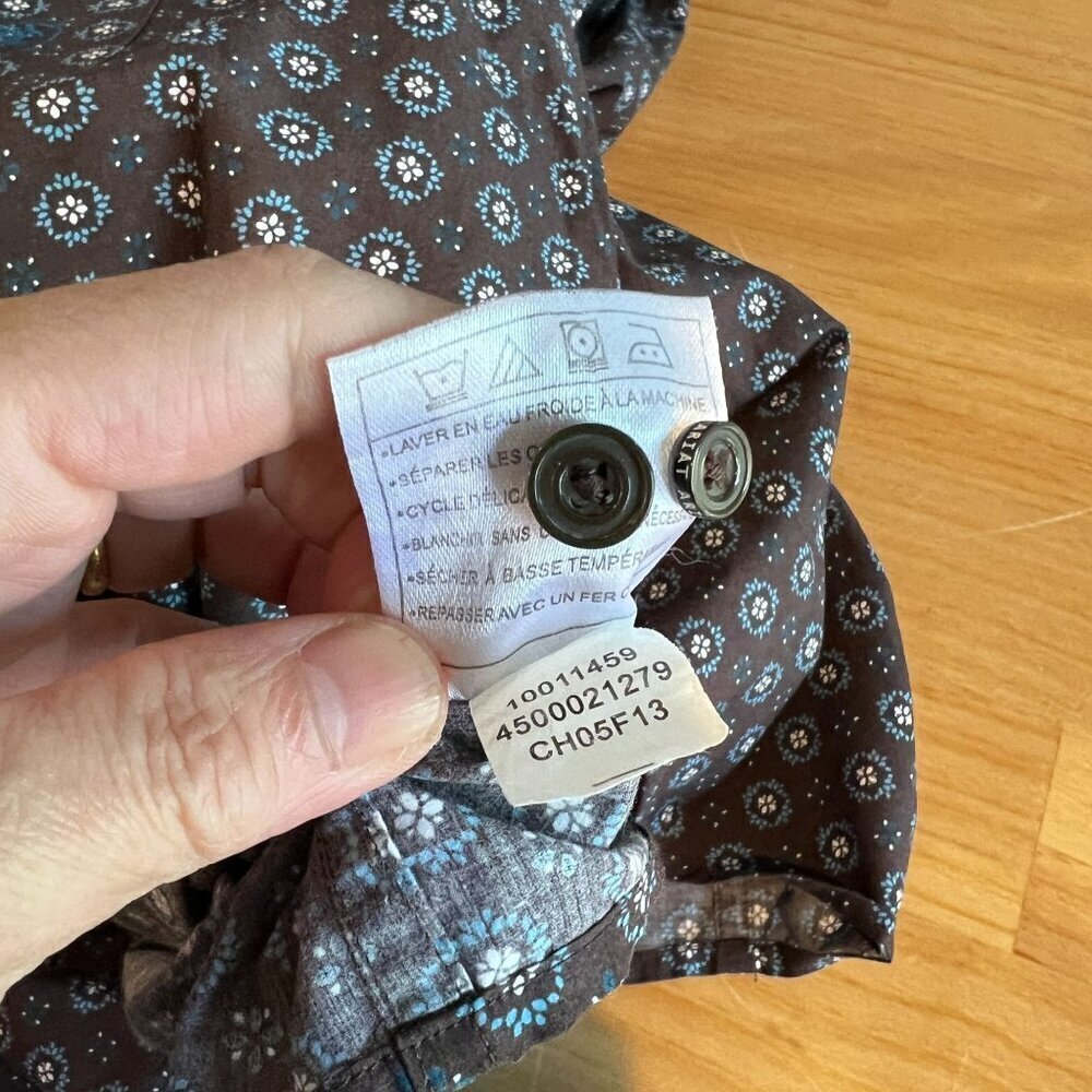 Ariat Men's Classic Fit Medallion Print Buttons Down Shirt LARGE Brown - Picture 9 of 13